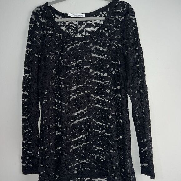 Maurices Black lace blouse SZ 2 - Picture 4 of 7